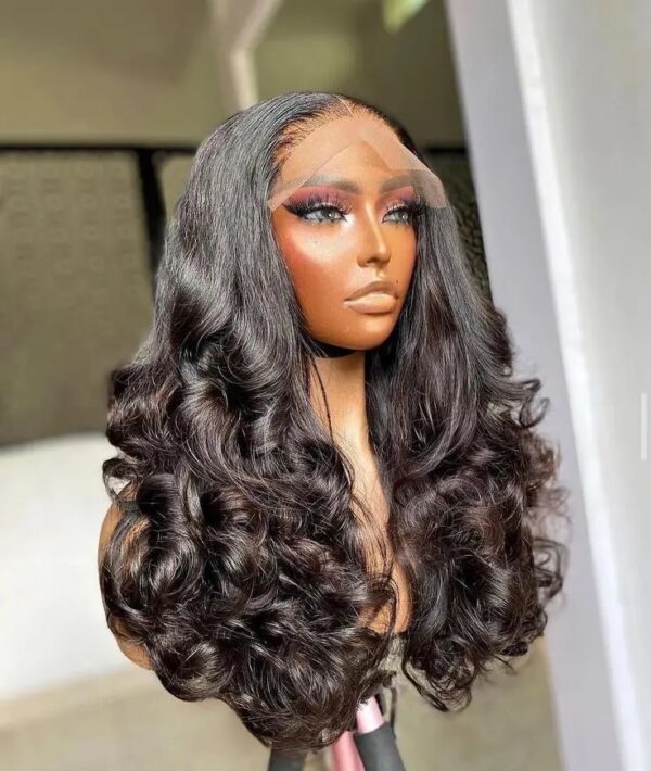 Doubledrawn bouncy 13*4 Lace frontal wig human hair high quality - Image 3