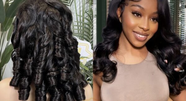 Doubledrawn bouncy 13*4 Lace frontal wig human hair high quality - Image 2
