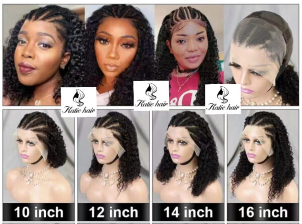 Braid 13*4 full frontal curly wig raw human hair - Image 2