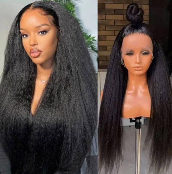 Natural black 13*4Lace frontal wig 100%human hair original hair - Image 4