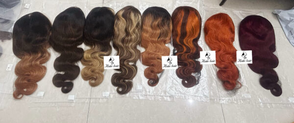 22inch Body wave color virginhair 13*4 full frontal wig - Image 2