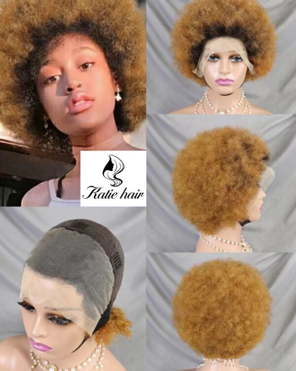 African kinky afro short full frontal wig wholesale price - Image 3