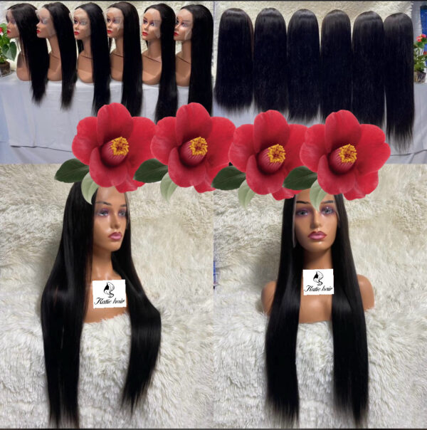 Natural black 13*4Lace frontal wig 100%human hair original hair - Image 2