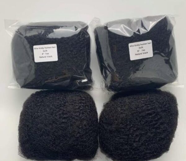 8inch 1B Afro kinky hair bulk braiding hair for dreadlocks human hair - Image 2