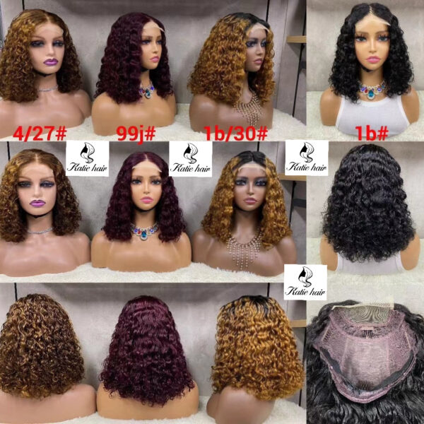 Good density 4*4 double drawn water wave wig 100% human hair