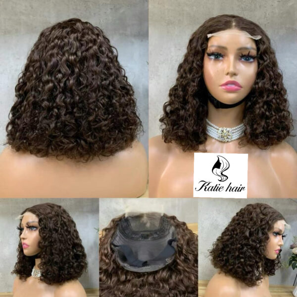 Good density 4*4 double drawn water wave wig 100% human hair - Image 3