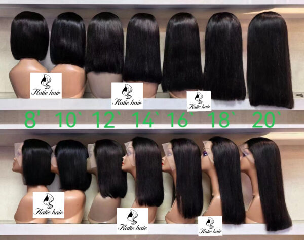 Remy hair 13*4 full Lace frontal bob wig raw brazilian - Image 2