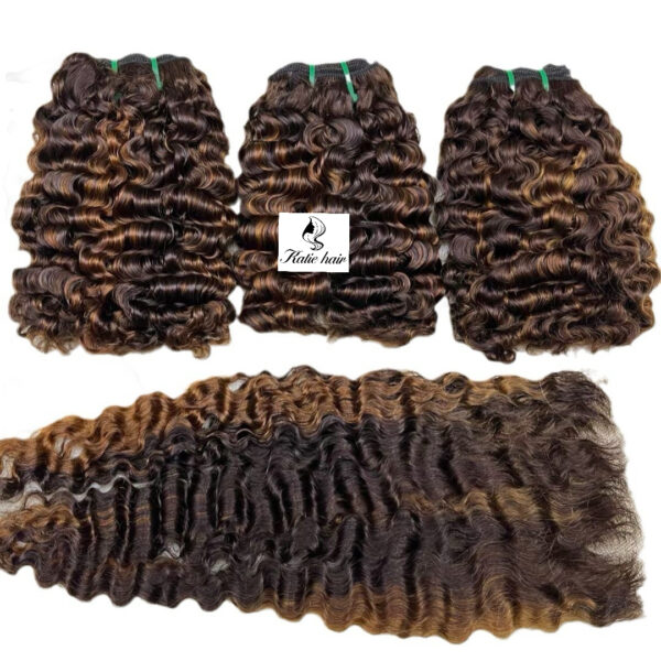 Super double drawn Burmese curly hair Virgin hair high quality - Image 3