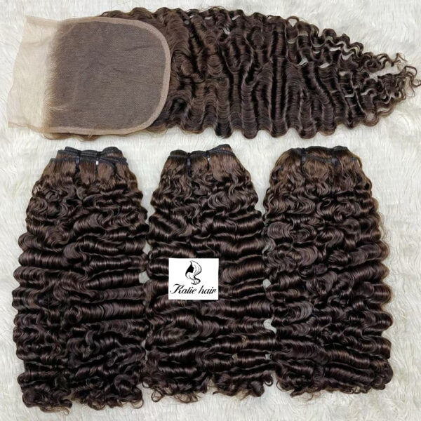 Super double drawn Burmese curly hair Virgin hair high quality - Image 4