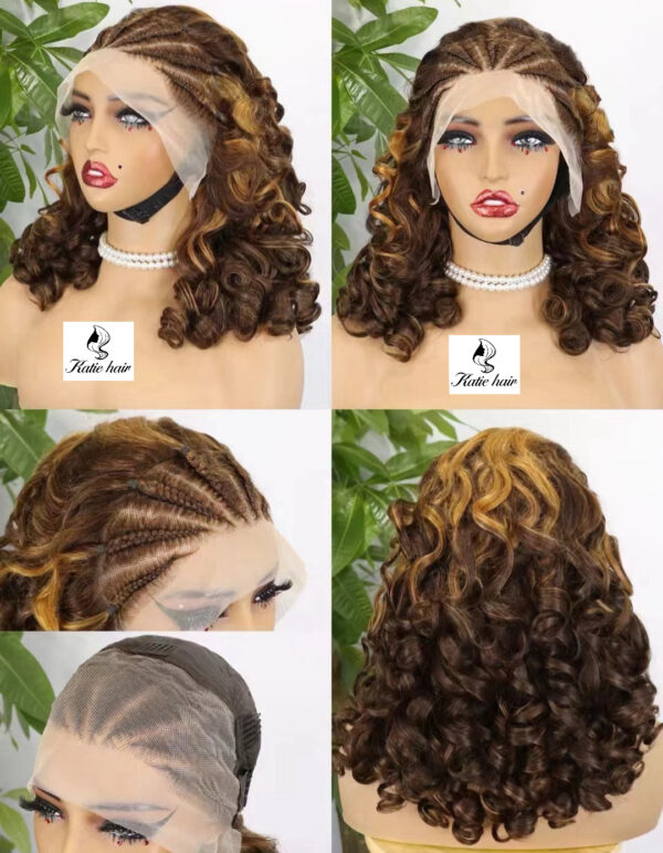 Good density 13*4 braid loose lace frontal wig - Image 4