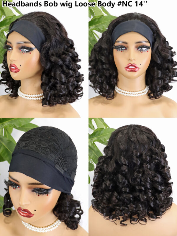 Headbands Bob wig with different styles 14inches - Image 3