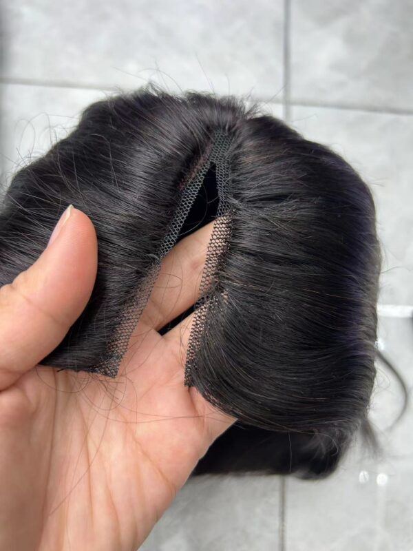 V-part lace wig natural black  peruvian hair high quality - Image 3