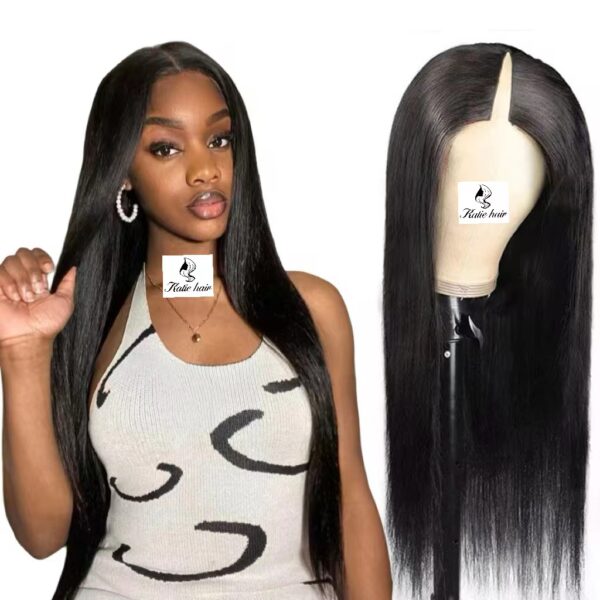 V-part lace wig natural black  peruvian hair high quality