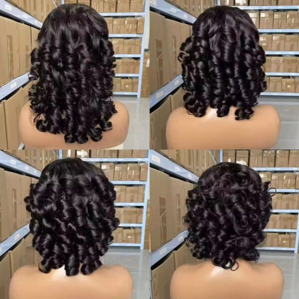 Double drawn bouncy curly lace frontal wig - Image 2