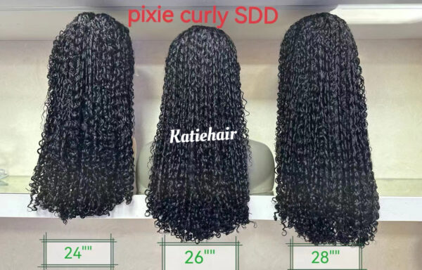 Super double drawn vietnam hair  QQ curly Lace frontal wig - Image 3