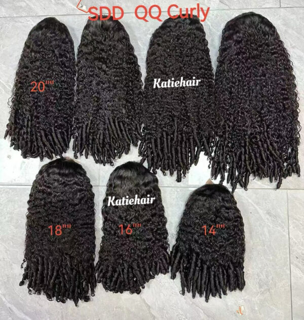 Super double drawn vietnam hair  QQ curly Lace frontal wig