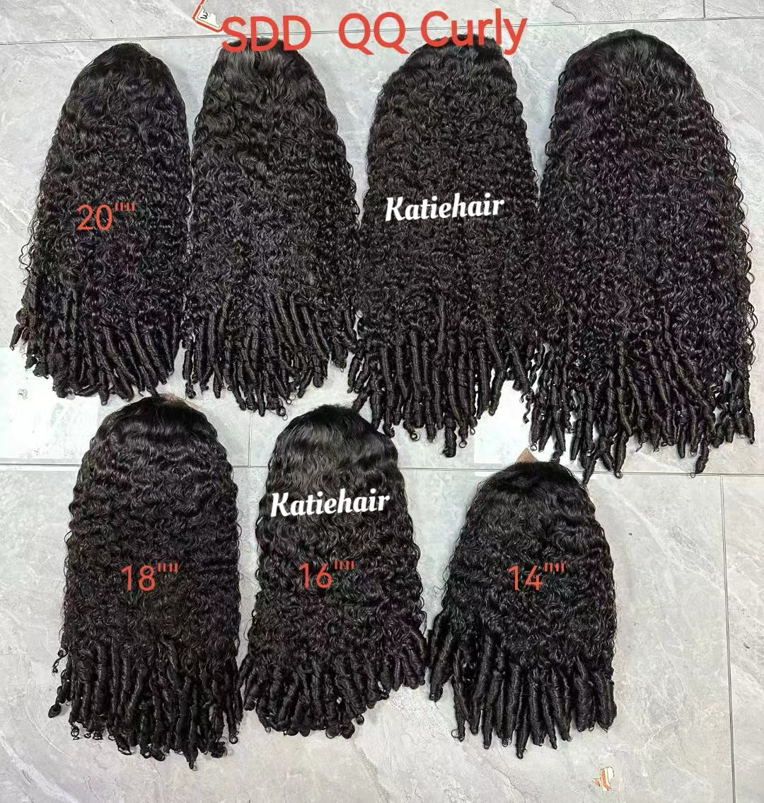 Super double drawn vietnam hair  QQ curly Lace frontal wig