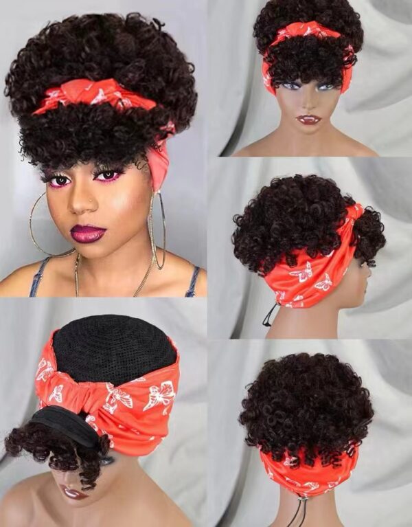 human hair fummi fringe wigs with headband - Image 2