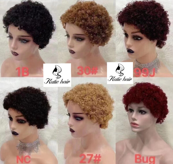 Hot selling pixie curly wig real human hair - Image 2