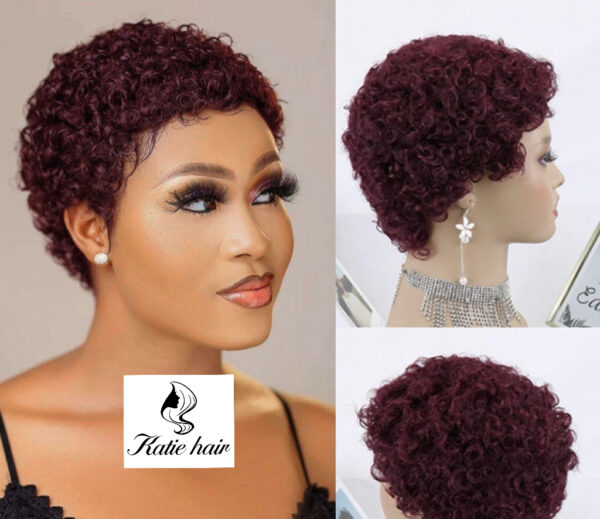 Hot selling pixie curly wig real human hair - Image 3