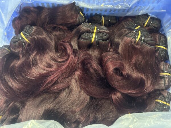 9A Remy hair burgundy 99J human hair - Image 2