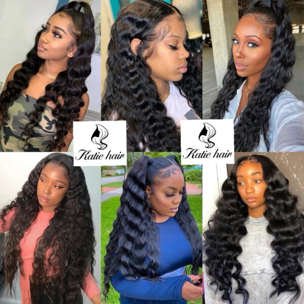high density HD lace deep wave full frontal wig 40 inches - Image 3