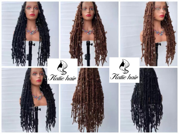 Butterfly Locs braid Wholesale Synthetic wigs 26inch full lace front with Baby hair - Image 2