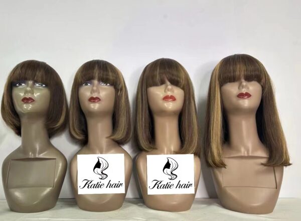 Factory wig fringe straight human hair 100% natural hair - Image 3