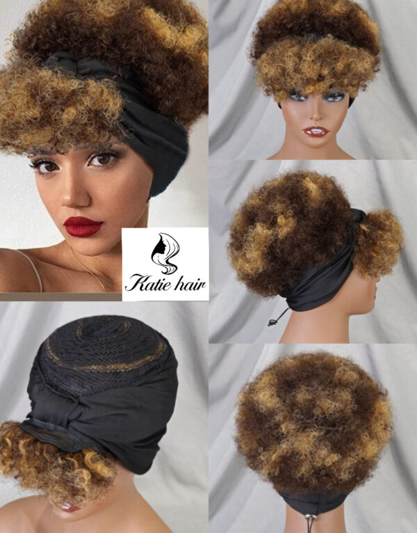 Fashionable fringe afro headband wig human hair wholesale price - Image 2