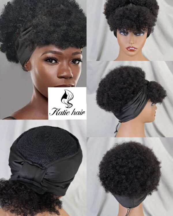 Fashionable fringe afro headband wig human hair wholesale price - Image 3