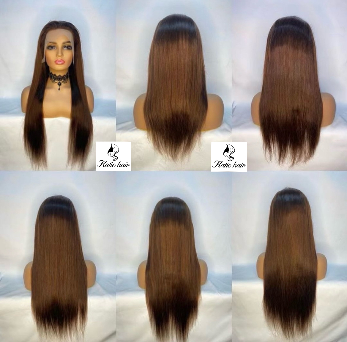Chocolate color color4 Lace frontal 13*4 wig Grade 12A original human hair