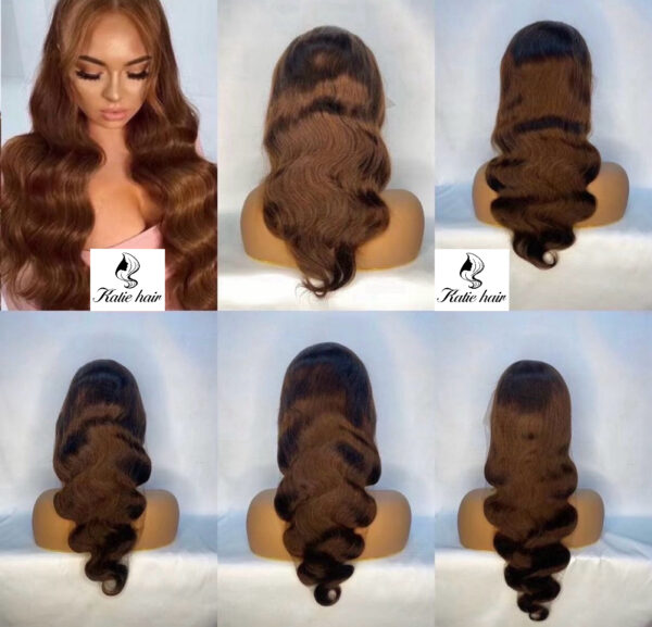 Chocolate color color4 Lace frontal 13*4 wig Grade 12A original human hair - Image 2