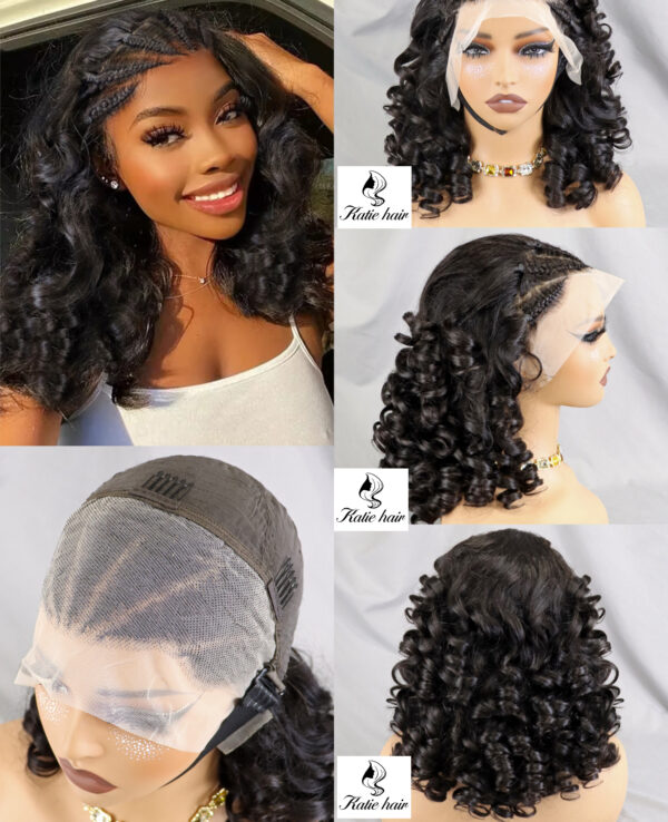 New fashion Braid Loose fumi Lace frontal wig 100% human hair - Image 2