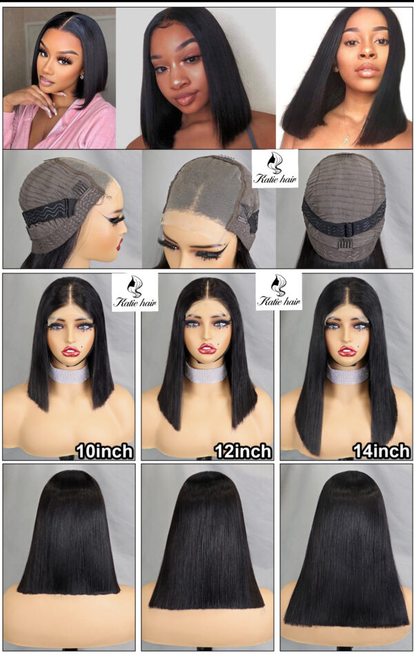 Super double drawn 5*5 Glueless closure wig high density - Image 2