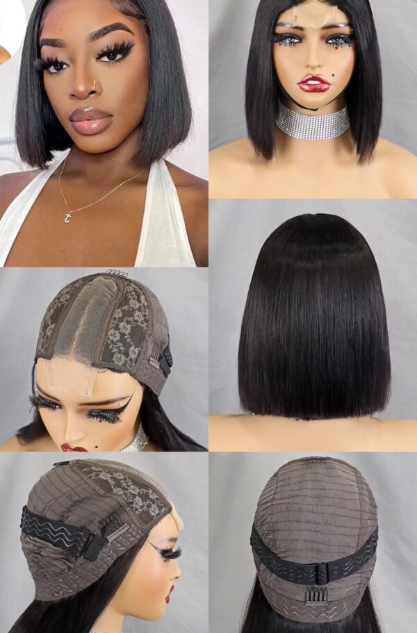 Super double drawn 2*6 Glueless closure Bob wig high density - Image 3