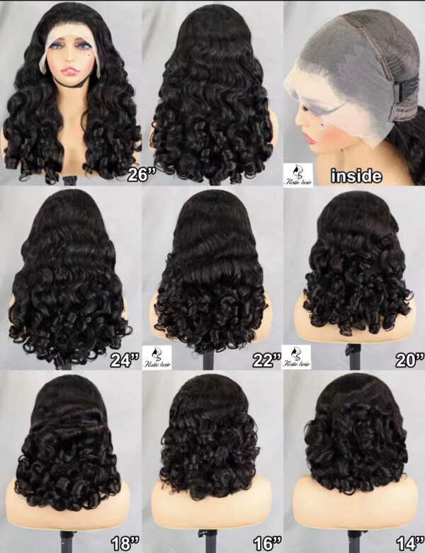 Glueless wig Bouncy Loose Lace frontal wig density 300% - Image 2