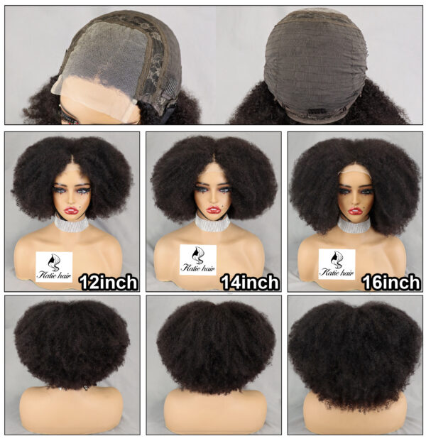Density300% 4*4 Kinky afro closure wig 100% origial hair - Image 2
