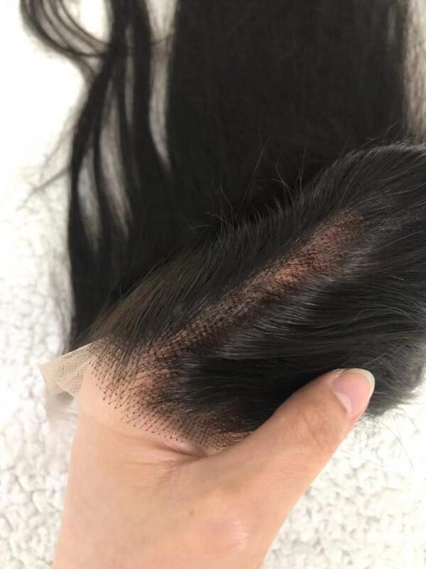 Straight Transparent lace & good density closure natural black 1B - Image 3