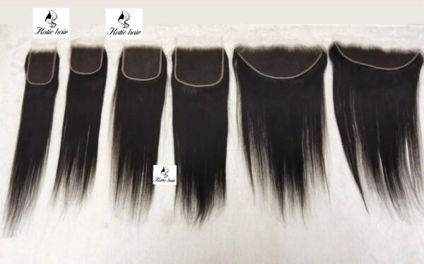 Straight Transparent lace & good density closure natural black 1B - Image 4