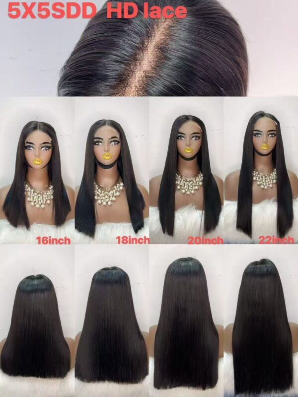 5*5 HD vietnamese hair closure wig
