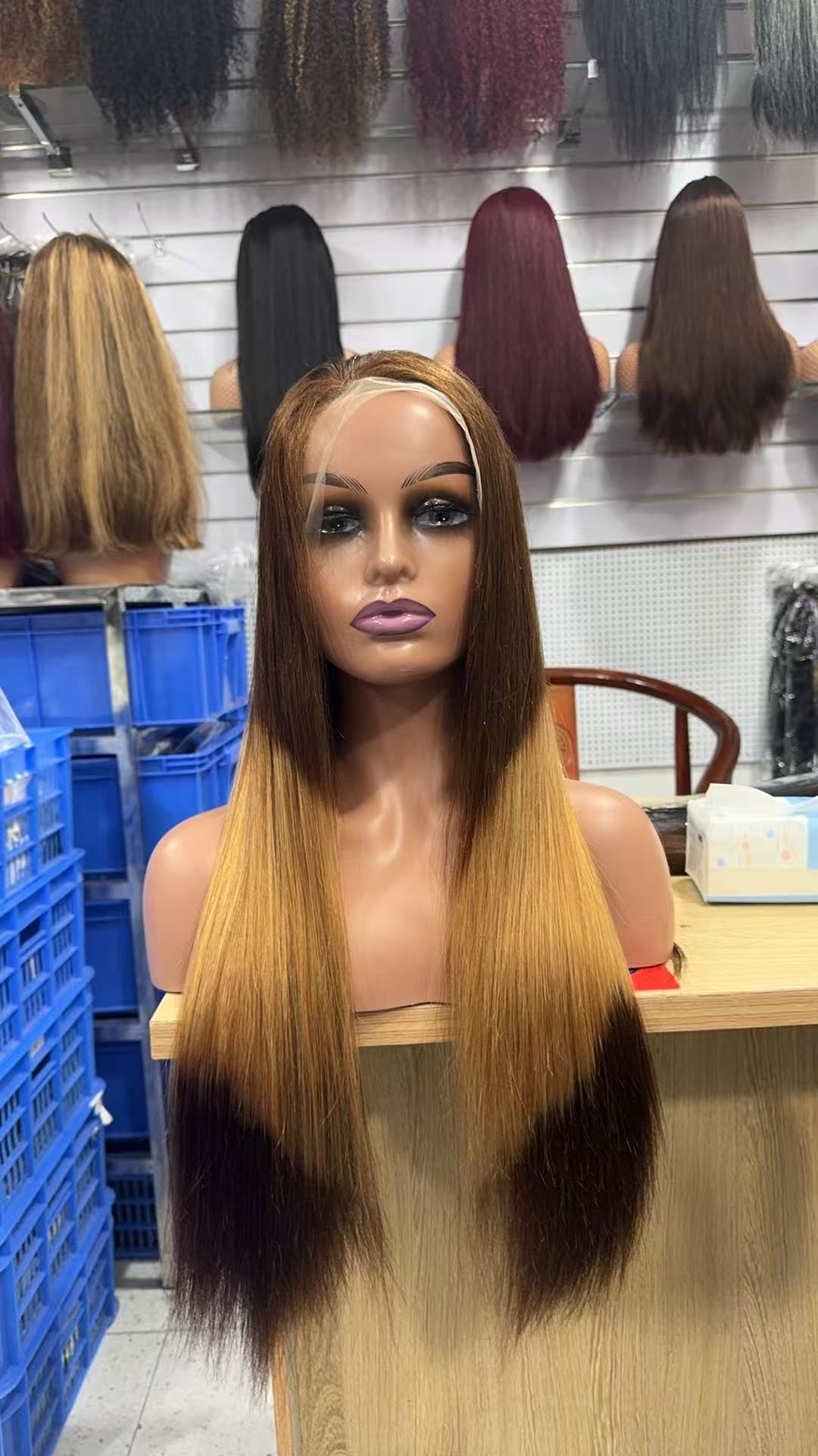 13*4 Super double drawn T4/27/4 lace frontal wig density 210%