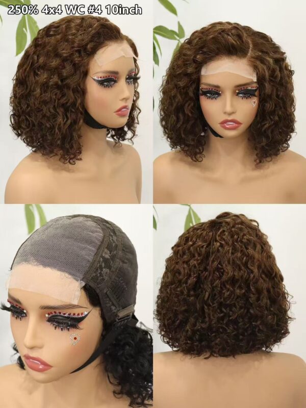 density 250% side part 4*4 water wave closure wig 10 inch - Image 3
