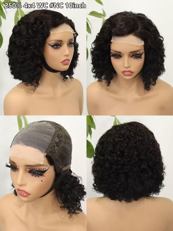 density 250% side part 4*4 water wave closure wig 10 inch - Image 2