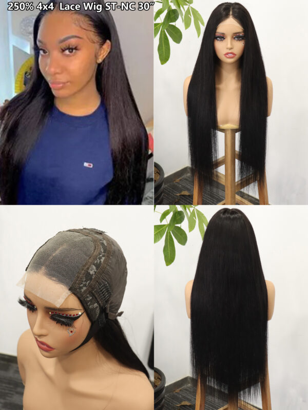 density 250% 4*4 lace closure wig straight NC# - Image 3