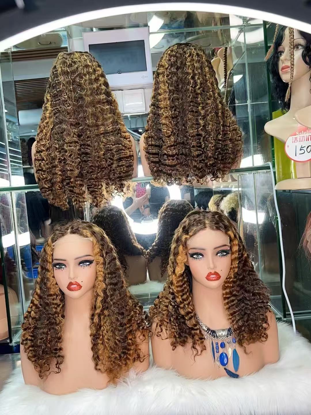 Super double drawn 5*5 burmese curly closure wig