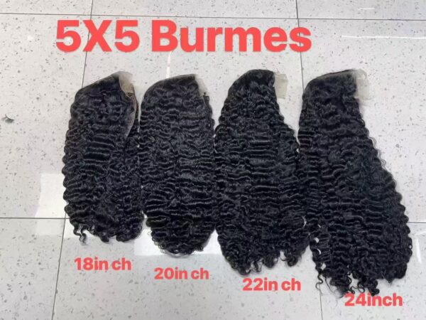 Super double drawn 5*5 burmese curly closure wig - Image 2