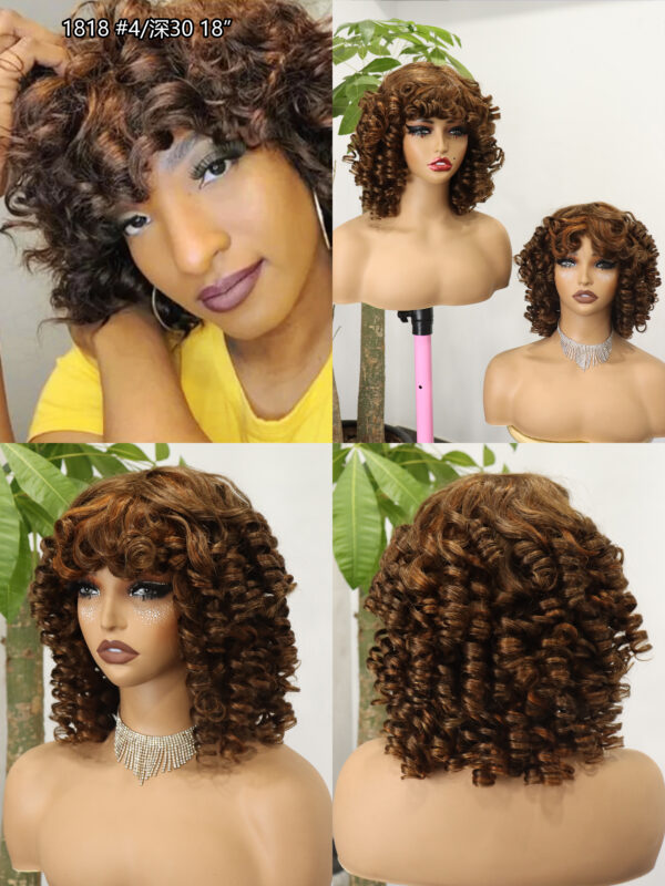 Fringe fumi loose closure wig 18inches 100% human hair original - Image 3