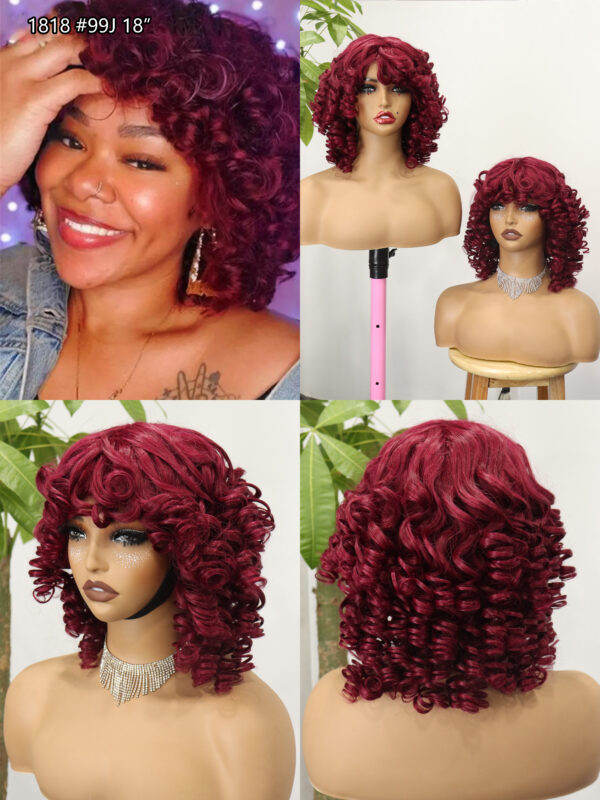 Fringe fumi loose closure wig 18inches 100% human hair original - Image 2