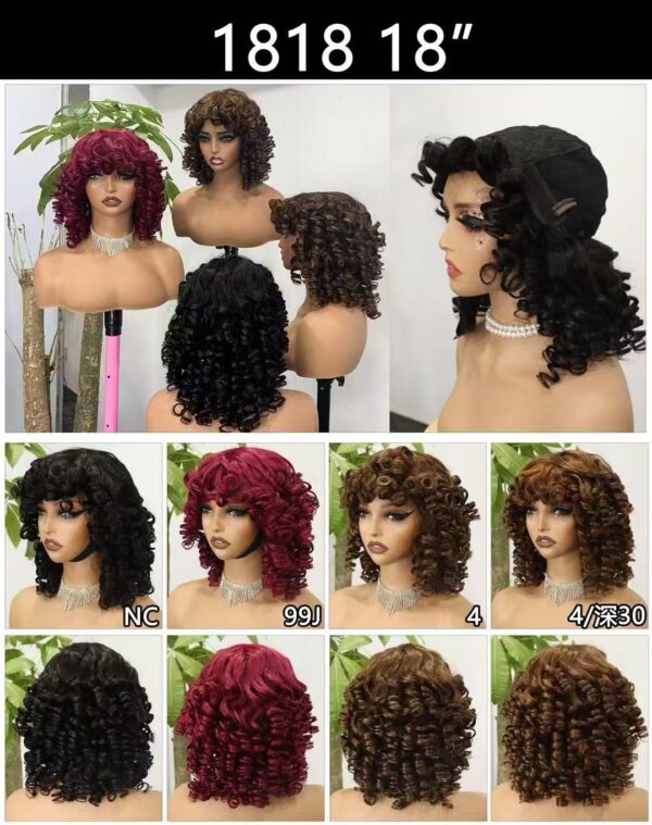 Fringe fumi loose closure wig 18inches 100% human hair original