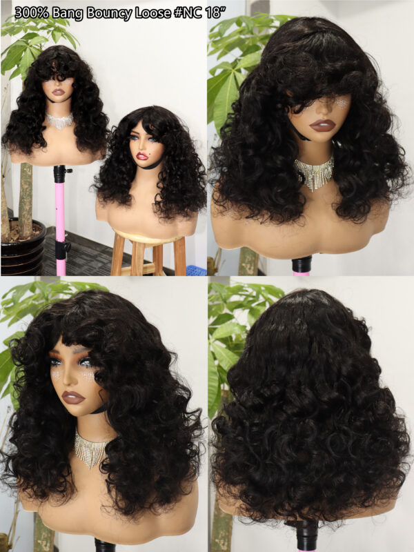 Fringe natural wave closure wig 18inches 100% human hair original - Image 2